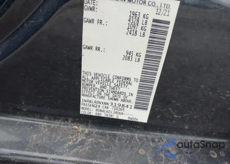 2022 Nissan Altima Sv Fwd z USA, uszkodzony, nr VIN 1N4BL4DVXNN319841